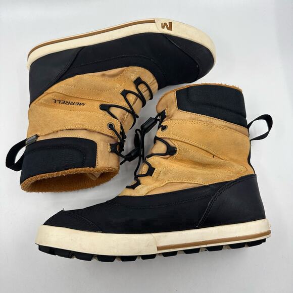 Merrell Snowbank 2 Waterproof Boots MY56187 Mens US 4M Gold/Black Lace-Up Thermo - Picture 8 of 11